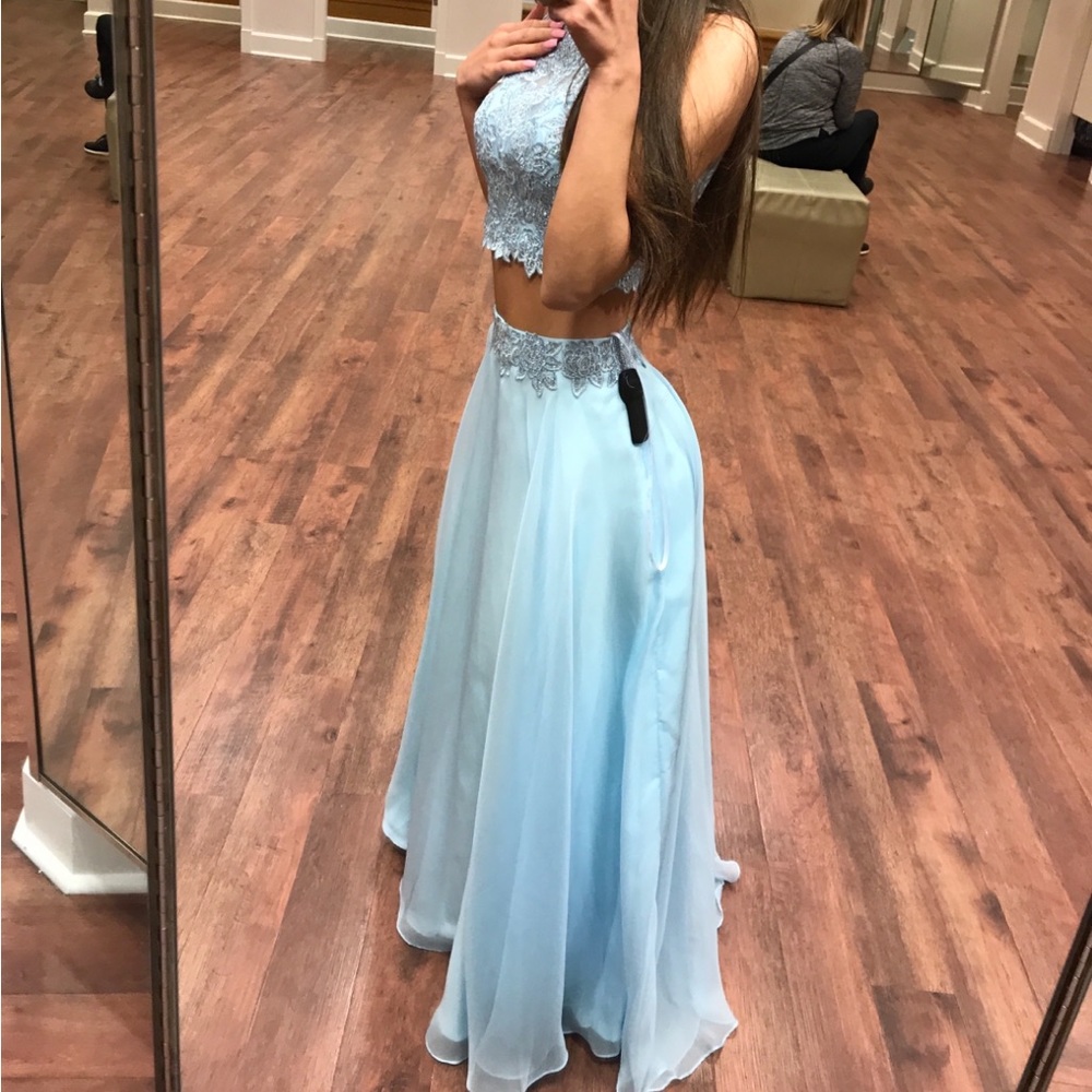 Luxury Camille La Vie 2 piece prom dress.